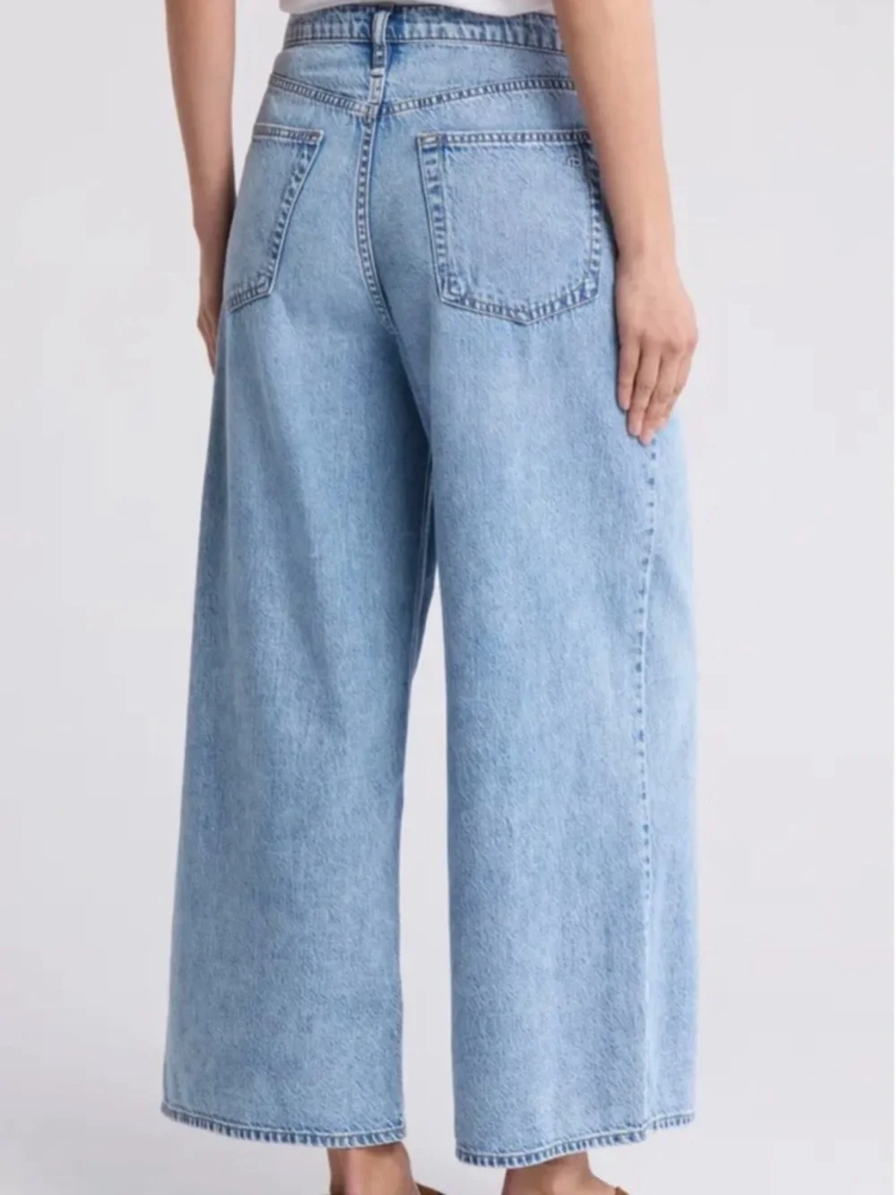 (LIKE NEW) Rag & Bone Serena Crop Wide Leg Jeans Lansdale Size 24 - Picture 2 of 3